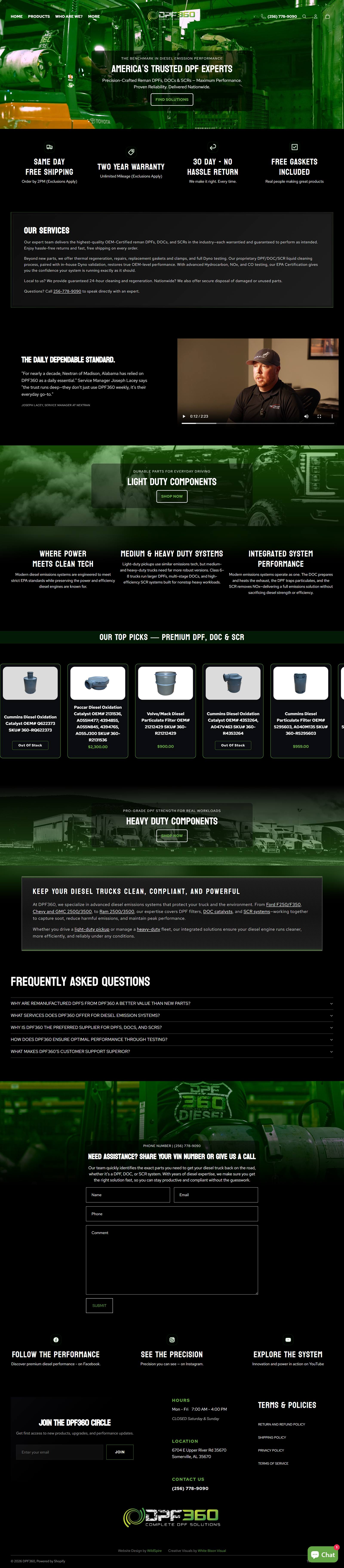 Website built for a diesel and truck repair business