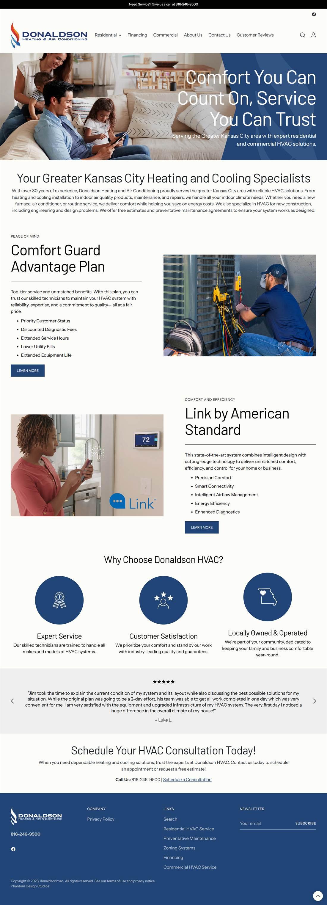 Website built for an HVAC company