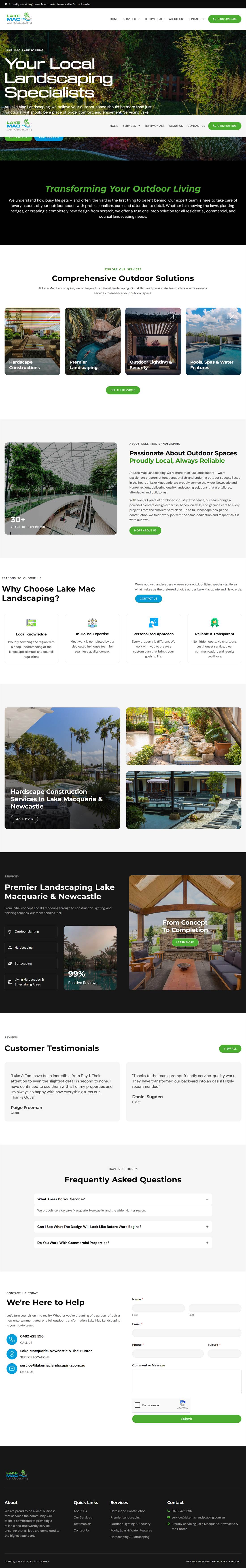 Website built for a landscaping business